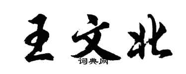 胡問遂王文北行書個性簽名怎么寫