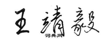 駱恆光王靖毅行書個性簽名怎么寫