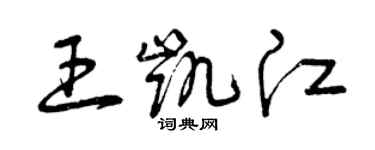 曾慶福王凱江草書個性簽名怎么寫