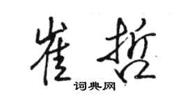 駱恆光崔哲行書個性簽名怎么寫