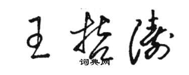 駱恆光王哲濤草書個性簽名怎么寫