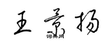 梁錦英王景揚草書個性簽名怎么寫