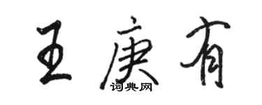 駱恆光王庚有行書個性簽名怎么寫