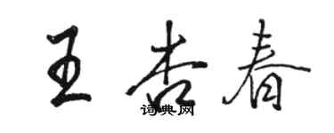 駱恆光王杏春行書個性簽名怎么寫