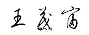 梁錦英王茂富草書個性簽名怎么寫