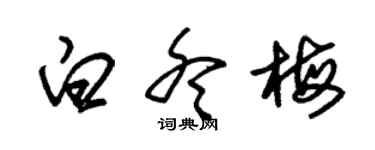 朱錫榮白冬梅草書個性簽名怎么寫