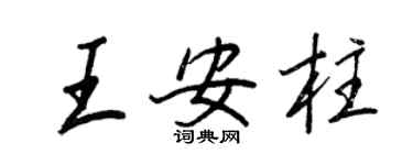 王正良王安柱行書個性簽名怎么寫