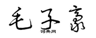 曾慶福毛子豪草書個性簽名怎么寫