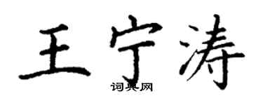 丁謙王寧濤楷書個性簽名怎么寫