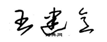 朱錫榮王建意草書個性簽名怎么寫