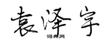 曾慶福袁澤宇行書個性簽名怎么寫