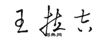 駱恆光王拉吉草書個性簽名怎么寫