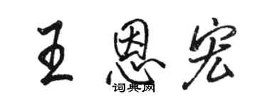 駱恆光王恩宏行書個性簽名怎么寫