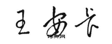 駱恆光王安卡草書個性簽名怎么寫