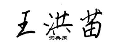 王正良王洪苗行書個性簽名怎么寫