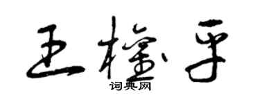 曾慶福王權平草書個性簽名怎么寫