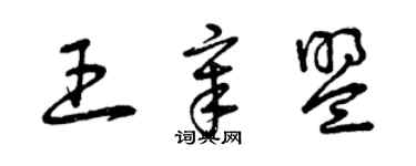 曾慶福王章盟草書個性簽名怎么寫