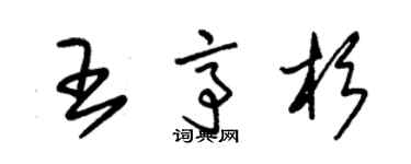 朱錫榮王亭杉草書個性簽名怎么寫