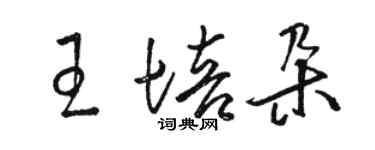 駱恆光王培朵草書個性簽名怎么寫