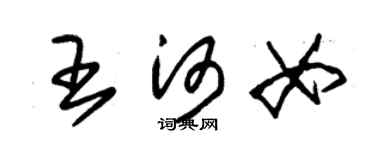 朱錫榮王河女草書個性簽名怎么寫