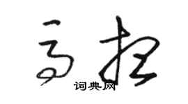 駱恆光馬想草書個性簽名怎么寫