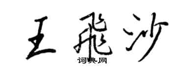 王正良王飛沙行書個性簽名怎么寫