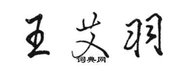 駱恆光王艾羽行書個性簽名怎么寫