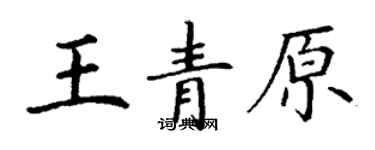 丁謙王青原楷書個性簽名怎么寫