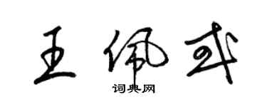 梁錦英王佩或草書個性簽名怎么寫