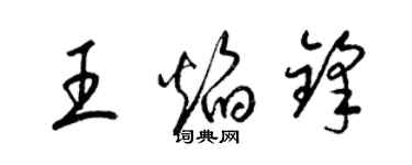 梁錦英王焰鋒草書個性簽名怎么寫