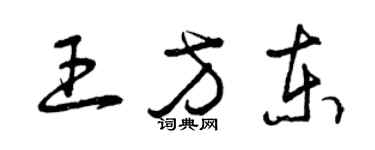 曾慶福王方東草書個性簽名怎么寫