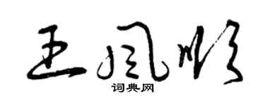 曾慶福王風順草書個性簽名怎么寫