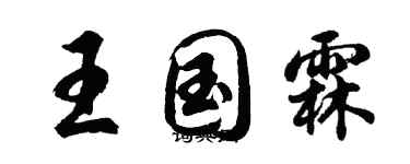 胡問遂王國霖行書個性簽名怎么寫