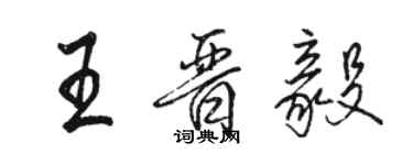 駱恆光王晉毅行書個性簽名怎么寫