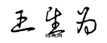 曾慶福王望為草書個性簽名怎么寫