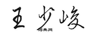 駱恆光王少峻行書個性簽名怎么寫