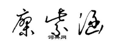 梁錦英廖紫涵草書個性簽名怎么寫