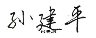 駱恆光孫建平行書個性簽名怎么寫