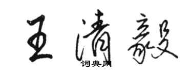 駱恆光王清毅行書個性簽名怎么寫