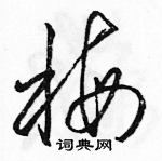 駱恆光寫的硬筆草書梅