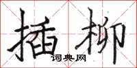駱恆光插柳楷書怎么寫