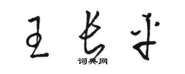 駱恆光王長平草書個性簽名怎么寫