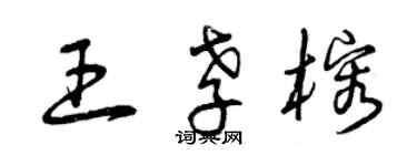曾慶福王孝榕草書個性簽名怎么寫