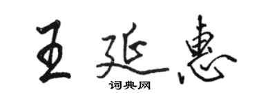 駱恆光王延惠行書個性簽名怎么寫