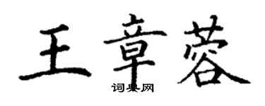 丁謙王章蓉楷書個性簽名怎么寫