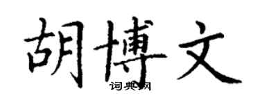 丁謙胡博文楷書個性簽名怎么寫