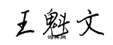 王正良王魁文行書個性簽名怎么寫