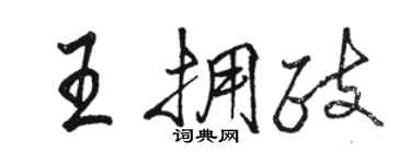 駱恆光王擁政行書個性簽名怎么寫
