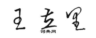駱恆光王立里草書個性簽名怎么寫