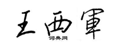 王正良王西軍行書個性簽名怎么寫